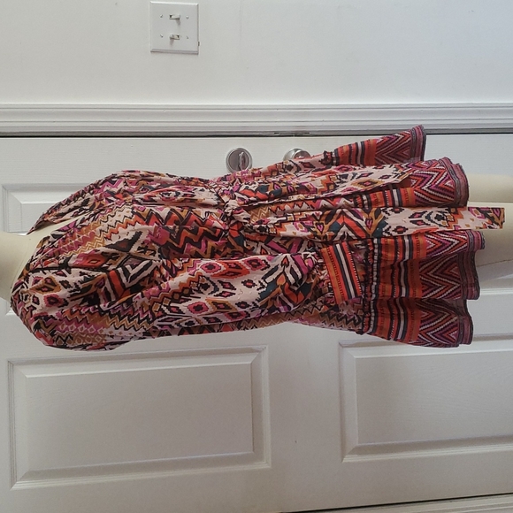 Zara Pastel Pink Geometric Short Dress Boho Size XL - Picture 10 of 16